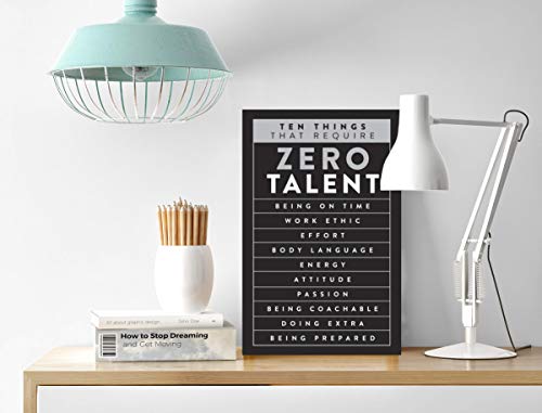 Zero Talent | Motivational Sign Easel Back