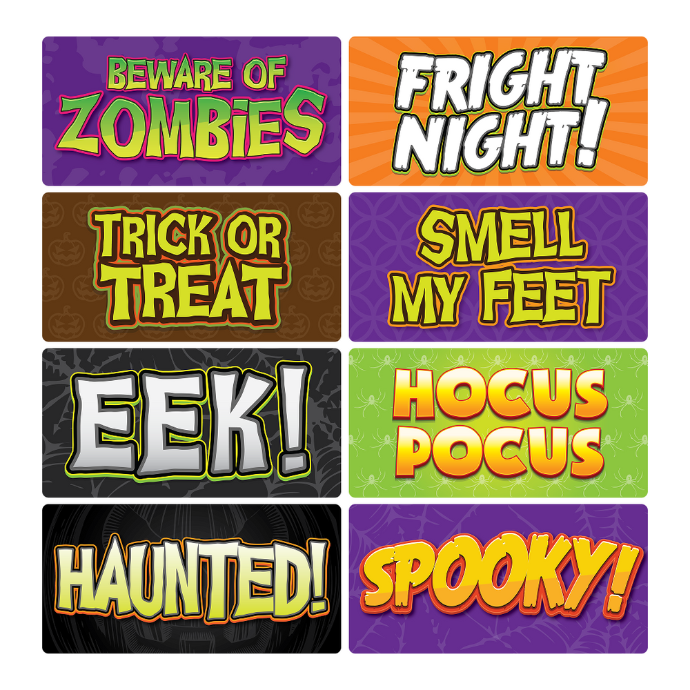 Halloween Photo Booth Props Set – Spooky Party Signs - props in use at event by King Props