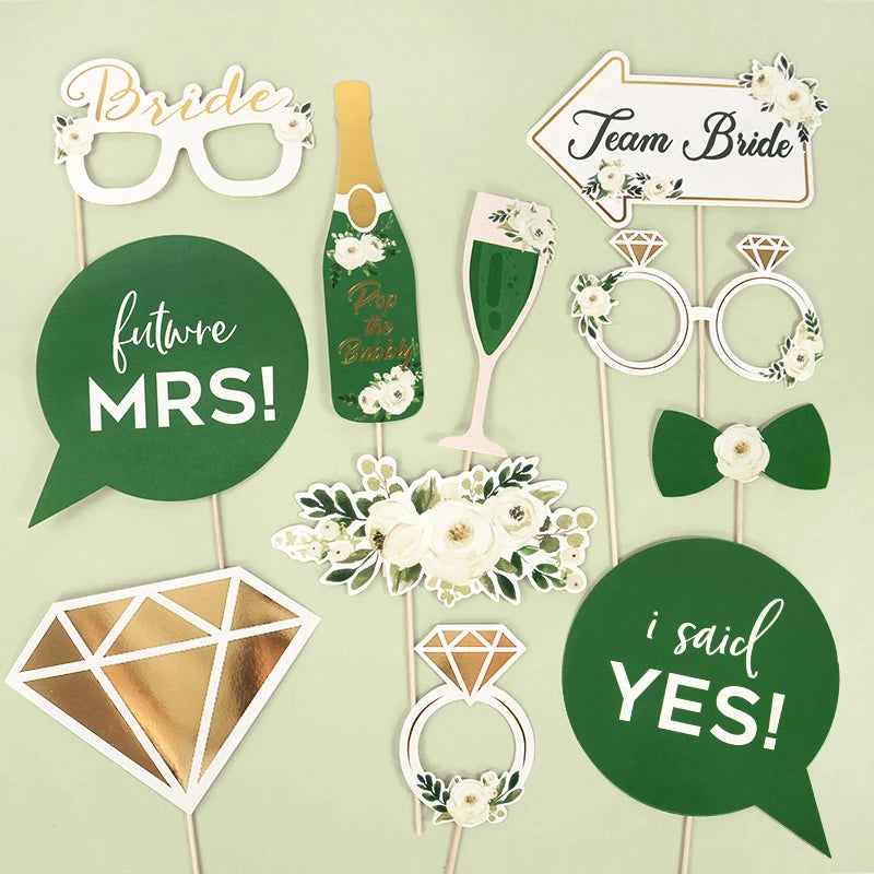 Wedding Party Handheld Photo Props Western Cowgirl Photo Booth Prop DIY Mask Glasses for Bachelorette Wedding Party Decoration