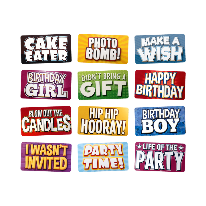 Birthday Photo Booth Props Set – 6pc