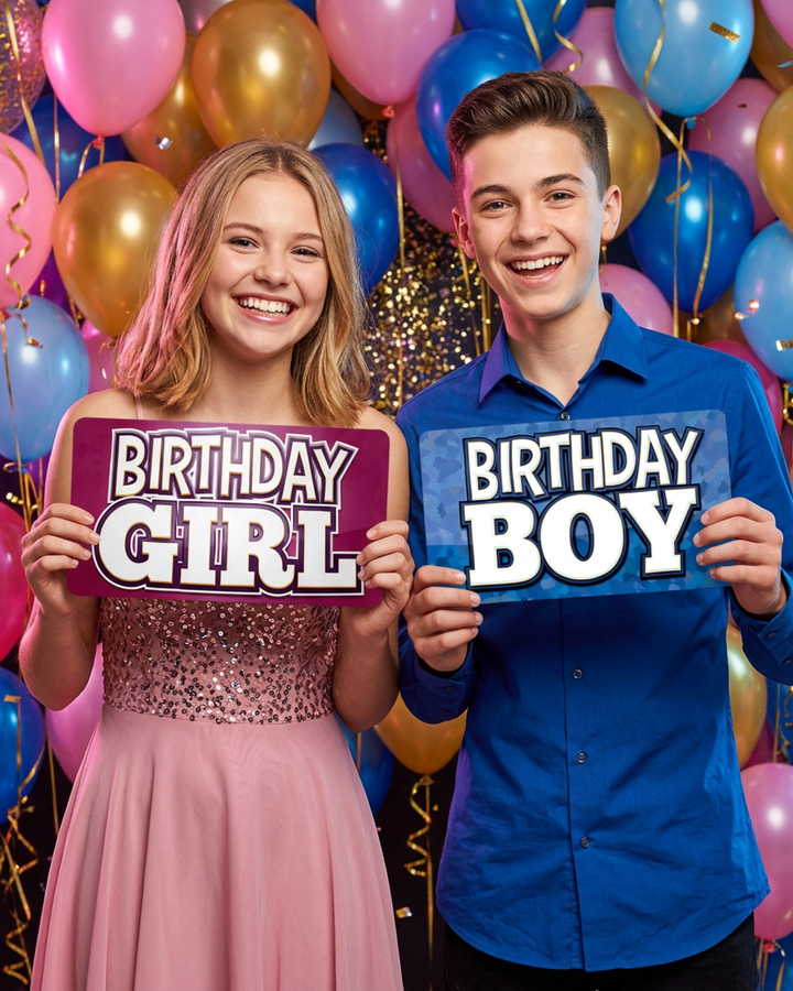 Birthday Photo Booth Props Set – 6pc