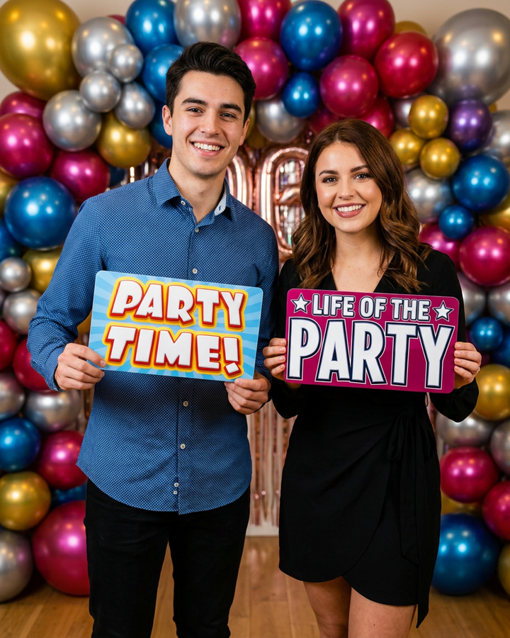 Birthday Photo Booth Props Set – 6pc