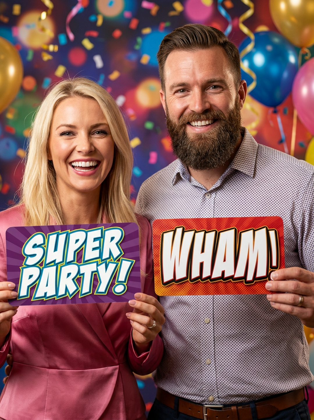 Comic Book Photo Booth Props Set – 6pc