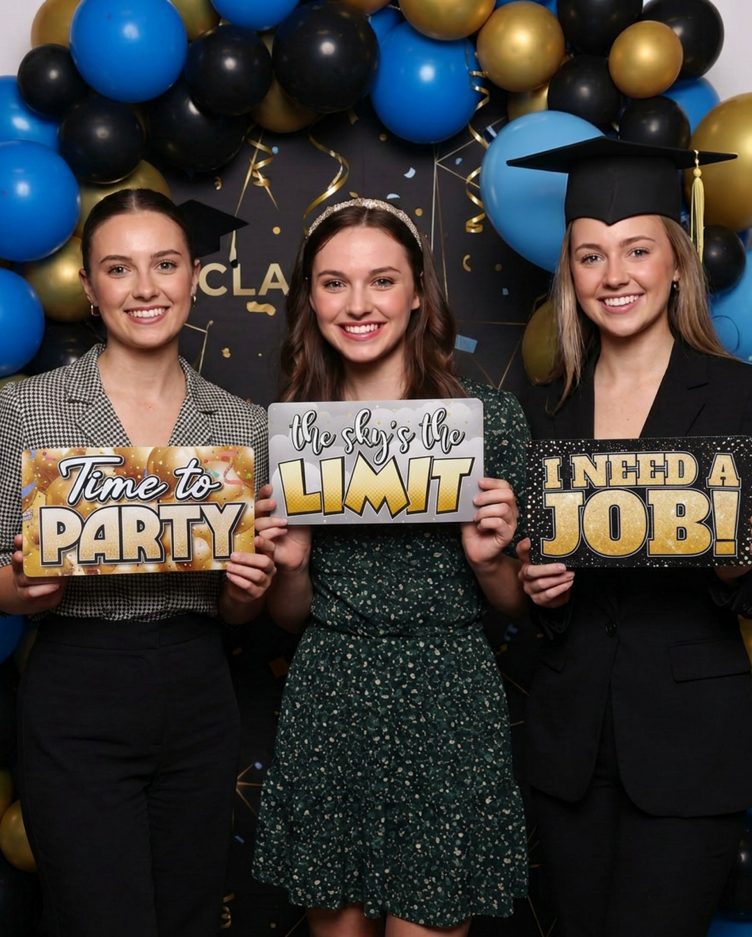 Graduation Photo Booth Props - Double-Sided PVC Signs (6 Pack)