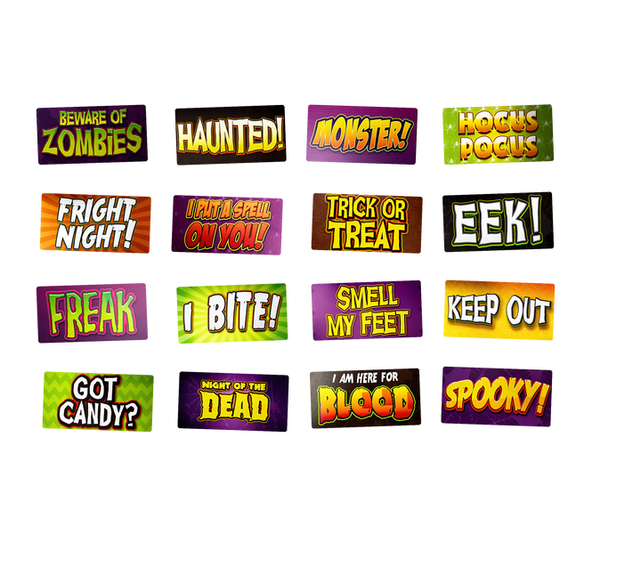 Halloween Photo Booth Props Set – Spooky Party Signs