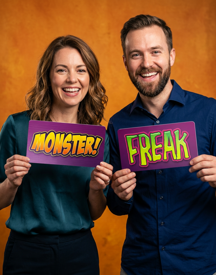 Halloween Photo Booth Props Set – Spooky Party Signs