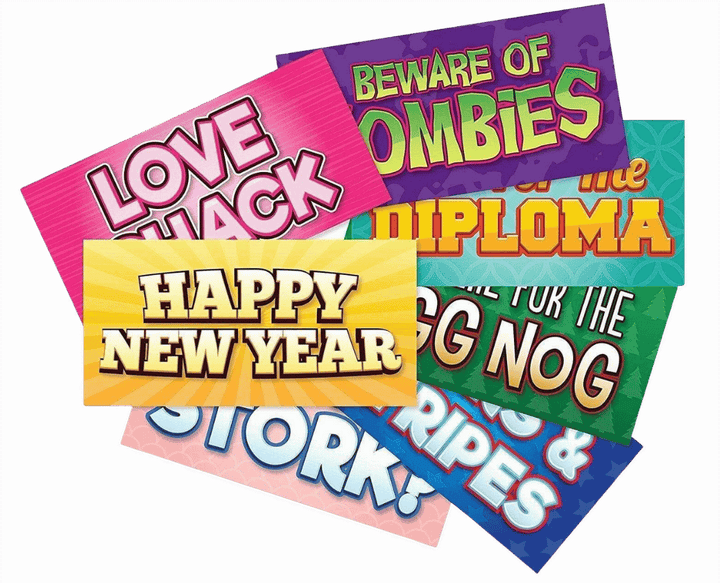 Holiday Photo Booth Props Set – 64 Pieces - complete prop set display by King Props