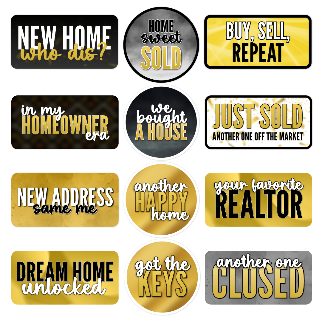 Real Estate Photo Booth Props Set – Realtor Celebration - complete prop set display by King Props