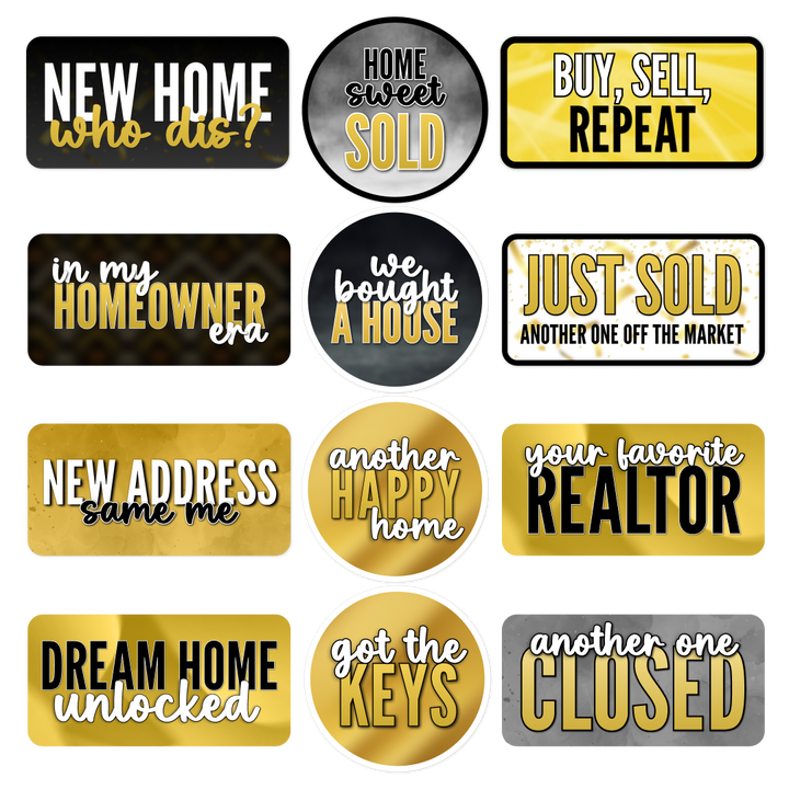 Real Estate Photo Booth Props Set – Realtor Celebration - complete prop set display by King Props