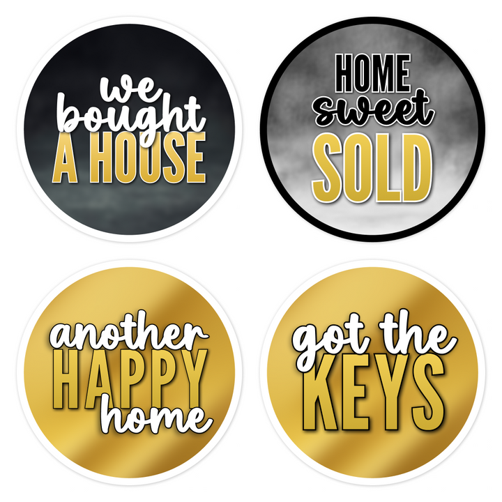 Real Estate Photo Booth Props Set – Realtor Celebration - close-up of prop signs by King Props