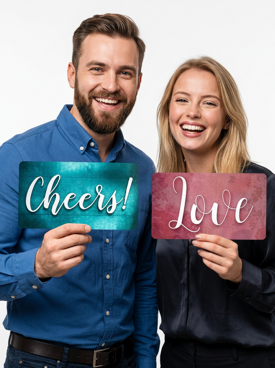 Watercolor wedding photo booth props reusable reception signs by King Props