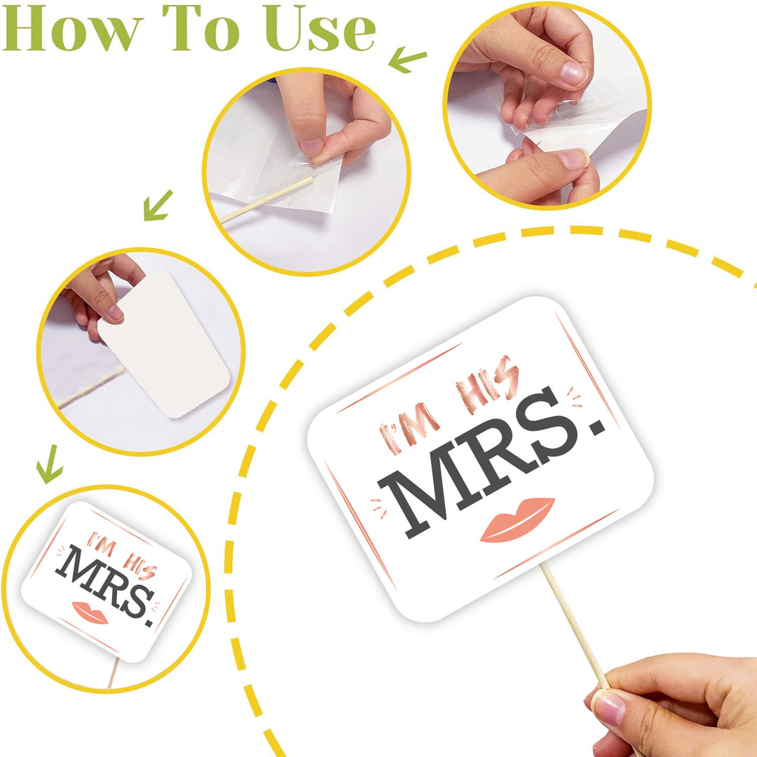 Photography props for wedding, bridal and bachelor party celebrations