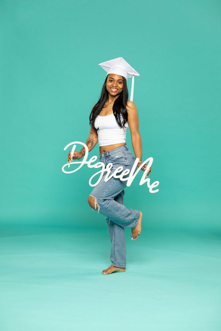 "Degree Me" Wooden Graduation Photo Prop | "Perfect for College Grad Pics!"