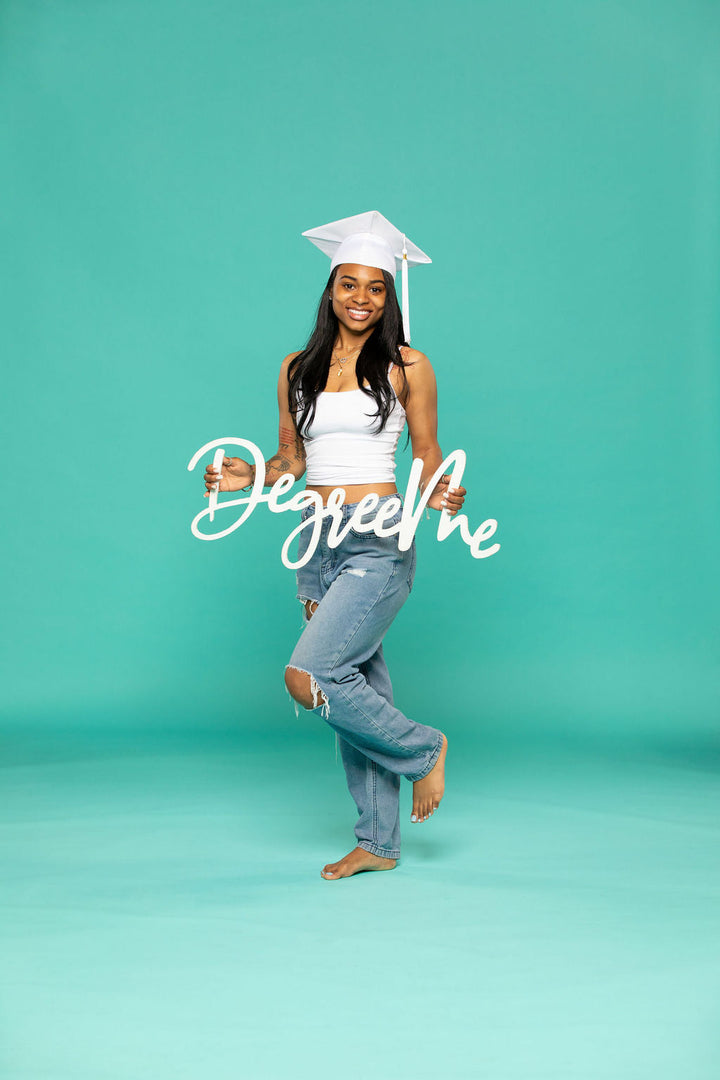 "Degree Me" Wooden Graduation Photo Prop | "Perfect for College Grad Pics!"