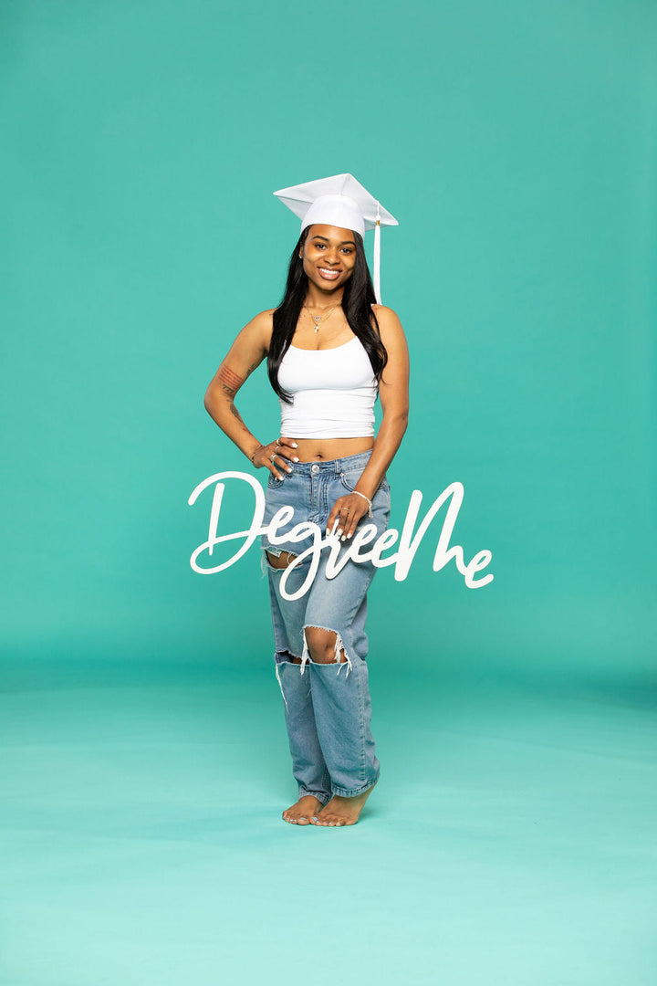 "Degree Me" Wooden Graduation Photo Prop | "Perfect for College Grad Pics!"