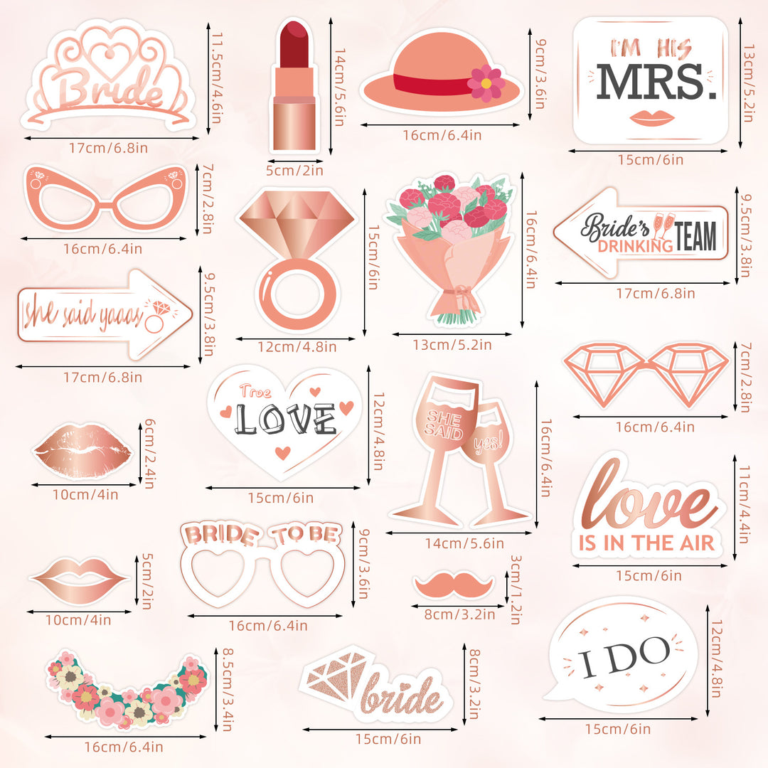Photography props for wedding, bridal and bachelor party celebrations