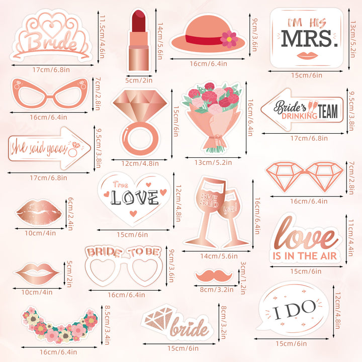 Photography props for wedding, bridal and bachelor party celebrations