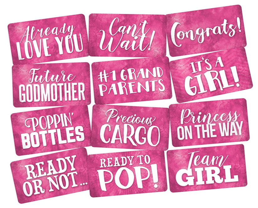 Gender Reveal & Baby Shower Photo Booth Props