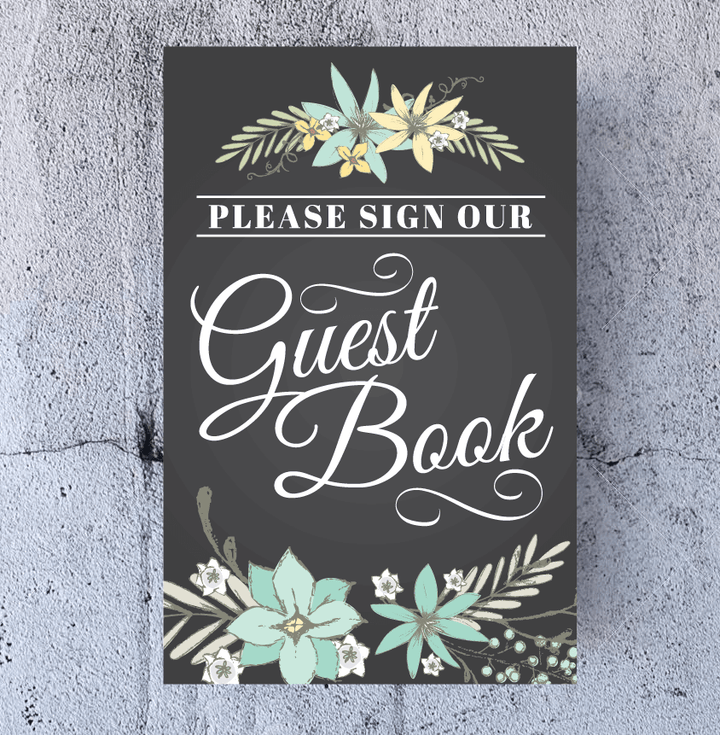 Please Sign Our Guest Book Wedding Sign - wedding sign size comparison by King Props