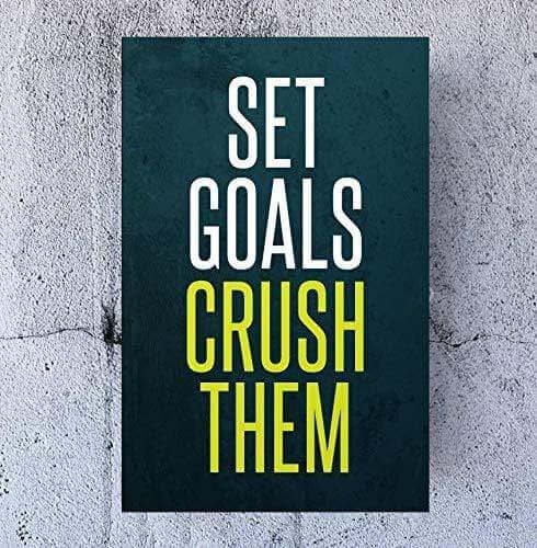 Set Goals Crush Them Motivational Wall Art - framed canvas wall art display by King Props