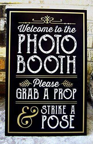 Photo Booth Prop Sign with Easel Back Stand - prop sign back view by King Props