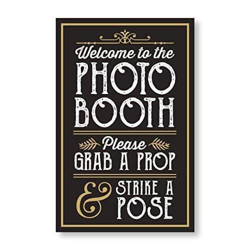 Photo Booth Prop Sign with Easel Back Stand - prop sign packaging by King Props