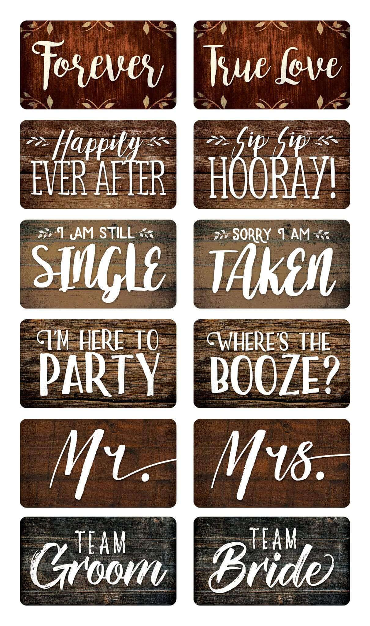 Wedding photo prop deals signs