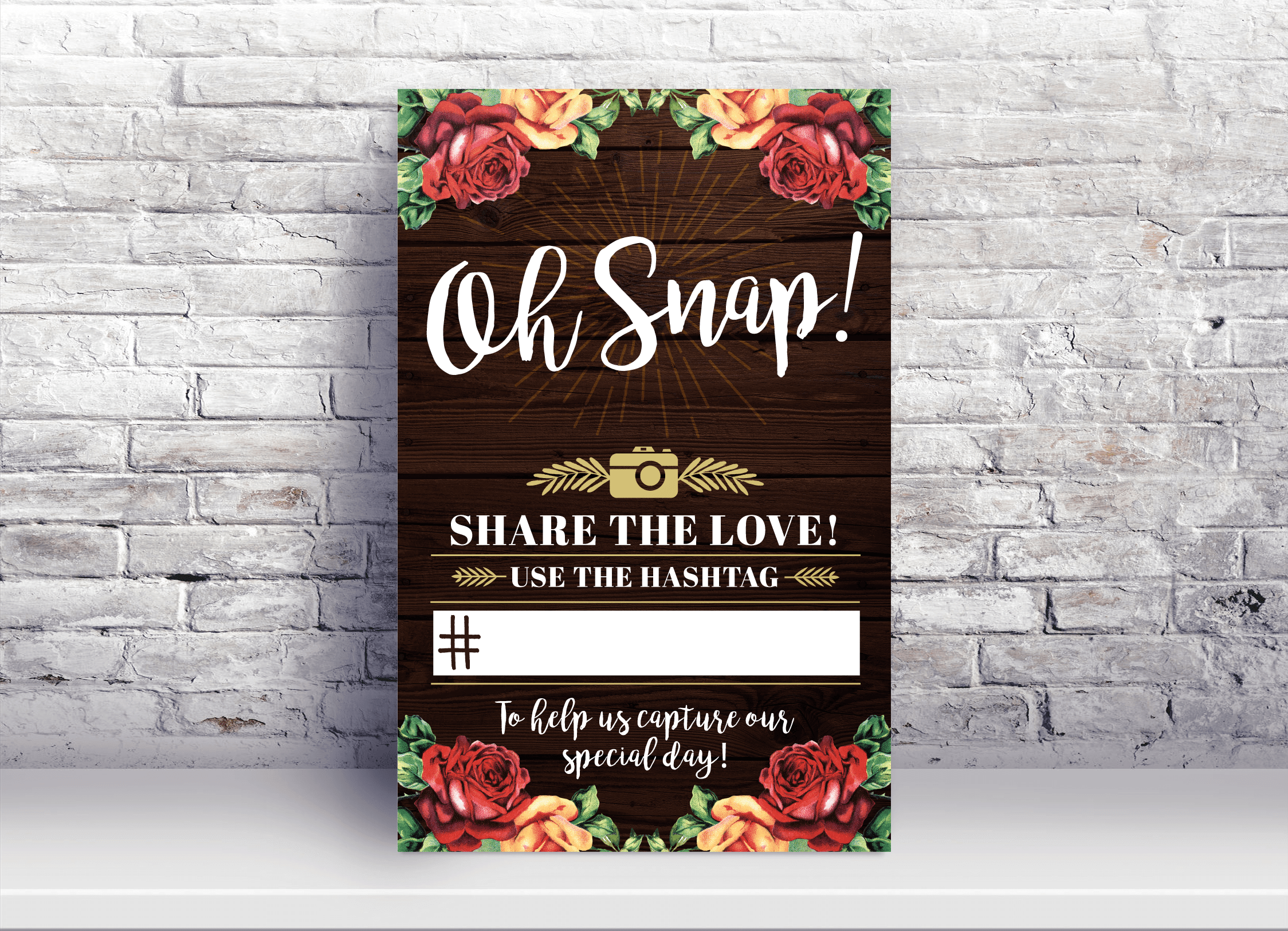 Wedding Hashtag Signs | Wedding Photo Booth Props | King Props