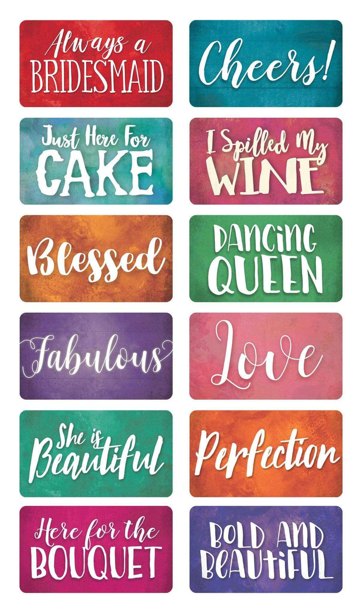 Watercolor Wedding Photo Booth Props – 6pc PVC - props in use at event by King Props