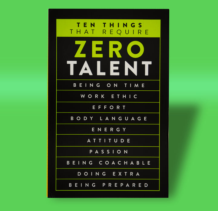 Green Motivational Wall Art – Hard Work Sign - wall art detail view by King Props