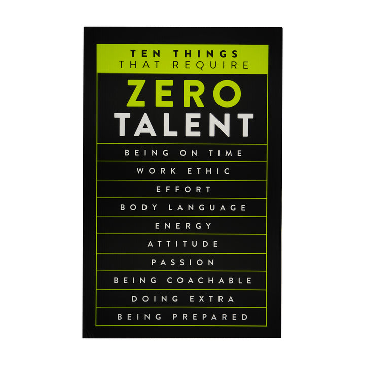 Green Motivational Wall Art – Hard Work Sign - framed canvas wall art display by King Props